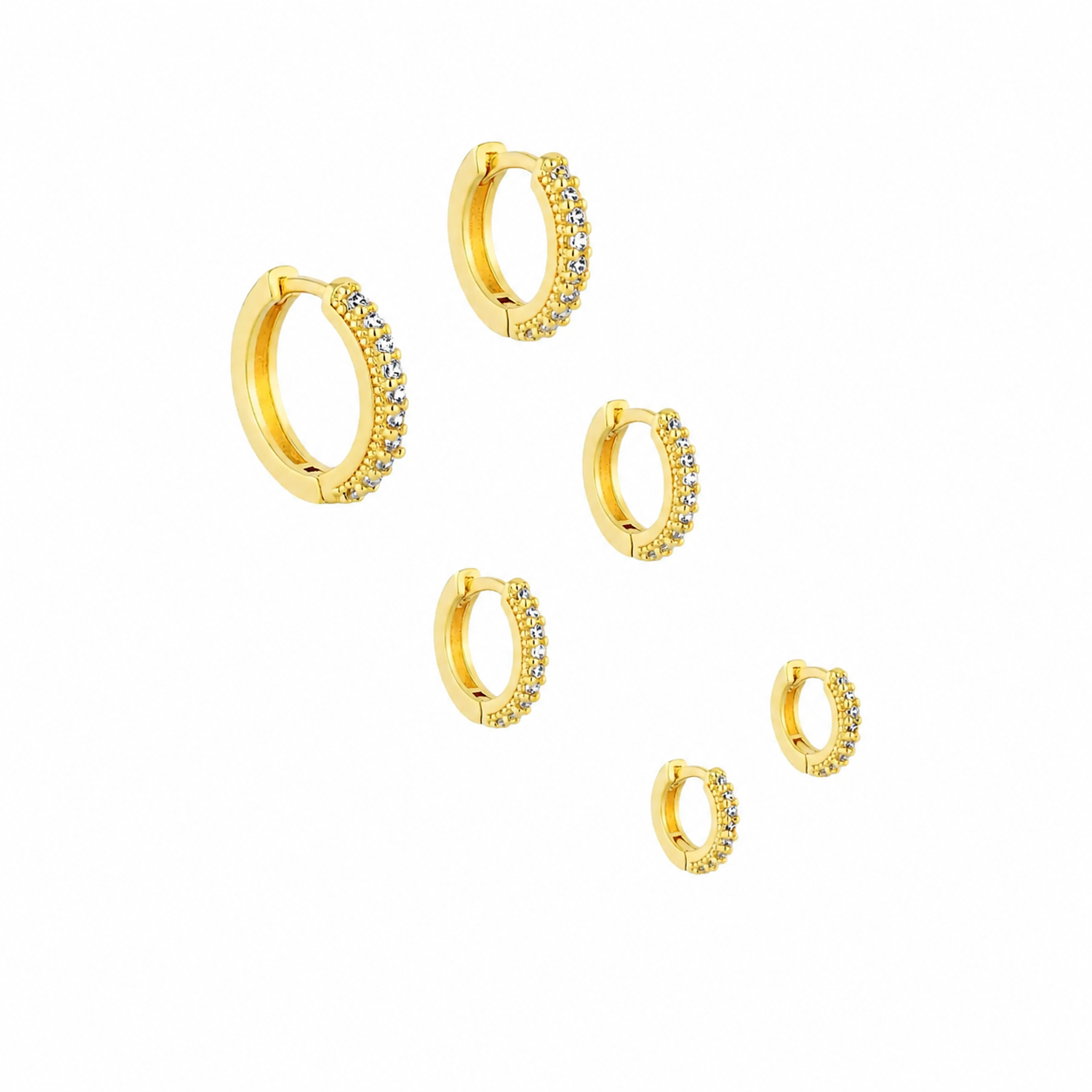 Brinco Trio de Argolas Liora Banhado em Ouro 18K