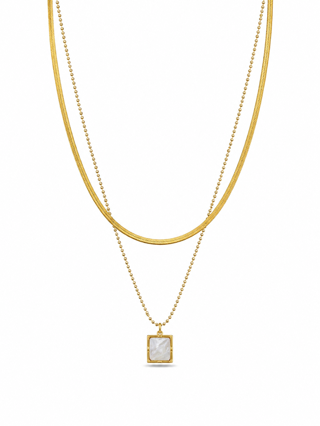 Colar Duplo Serena Banhado em Ouro 18K
