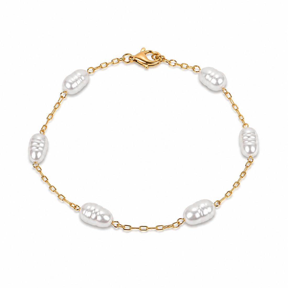Pulseira Pérolas Lavínia Banhado em Ouro 18K