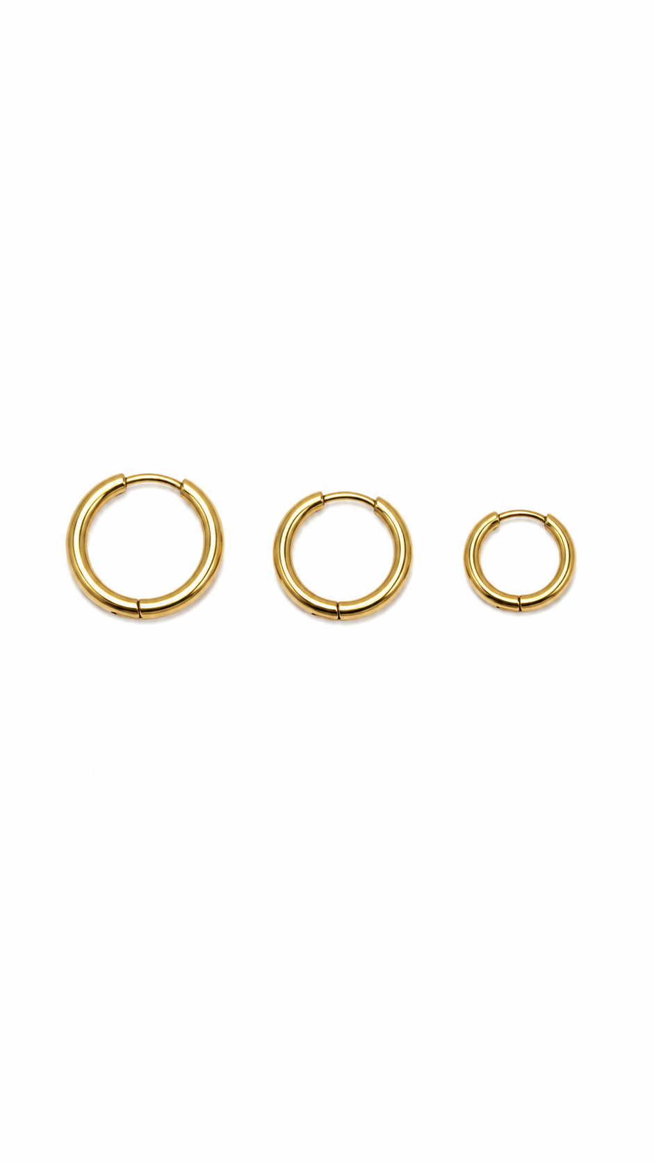 Trio de Brincos Argolas Miami Aço Inoxidável
