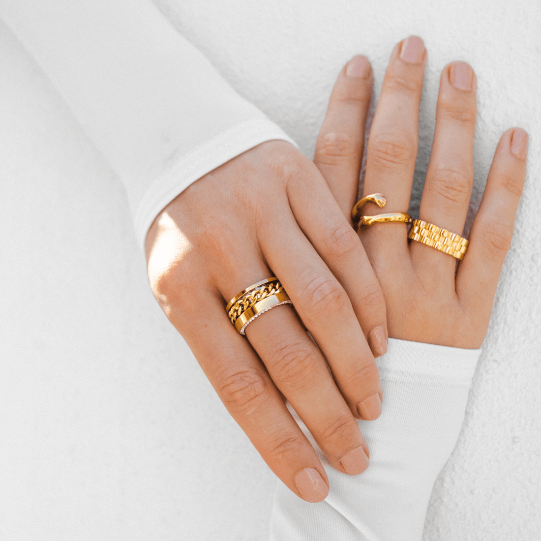 Anel Elos Zircônia Alenya Banhado em Ouro 18K