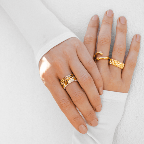 Anel Elos Zircônia Alenya Banhado em Ouro 18K