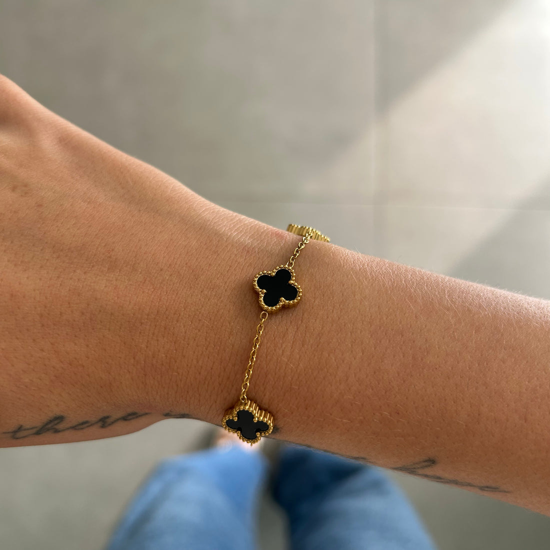 Pulseira Trevos Lina Banhado em Ouro 18K