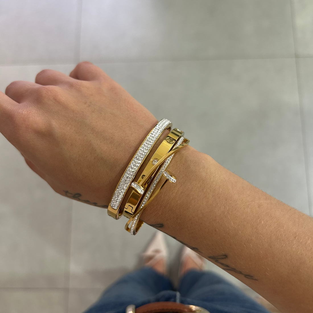 Bracelete Zircônias Niceia Aço Inoxidável