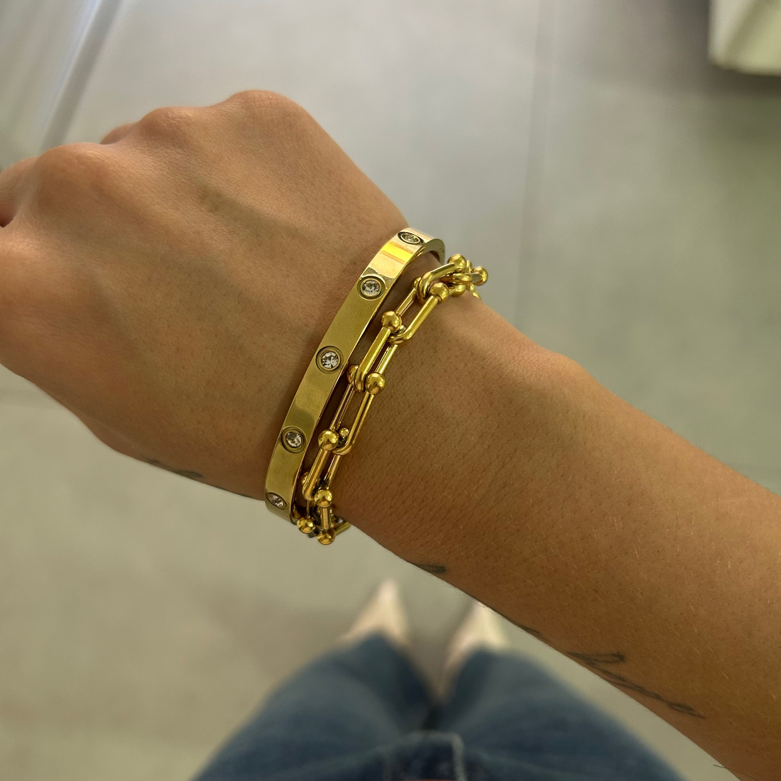 Bracelete Zircônias Doha Aço Inoxidável