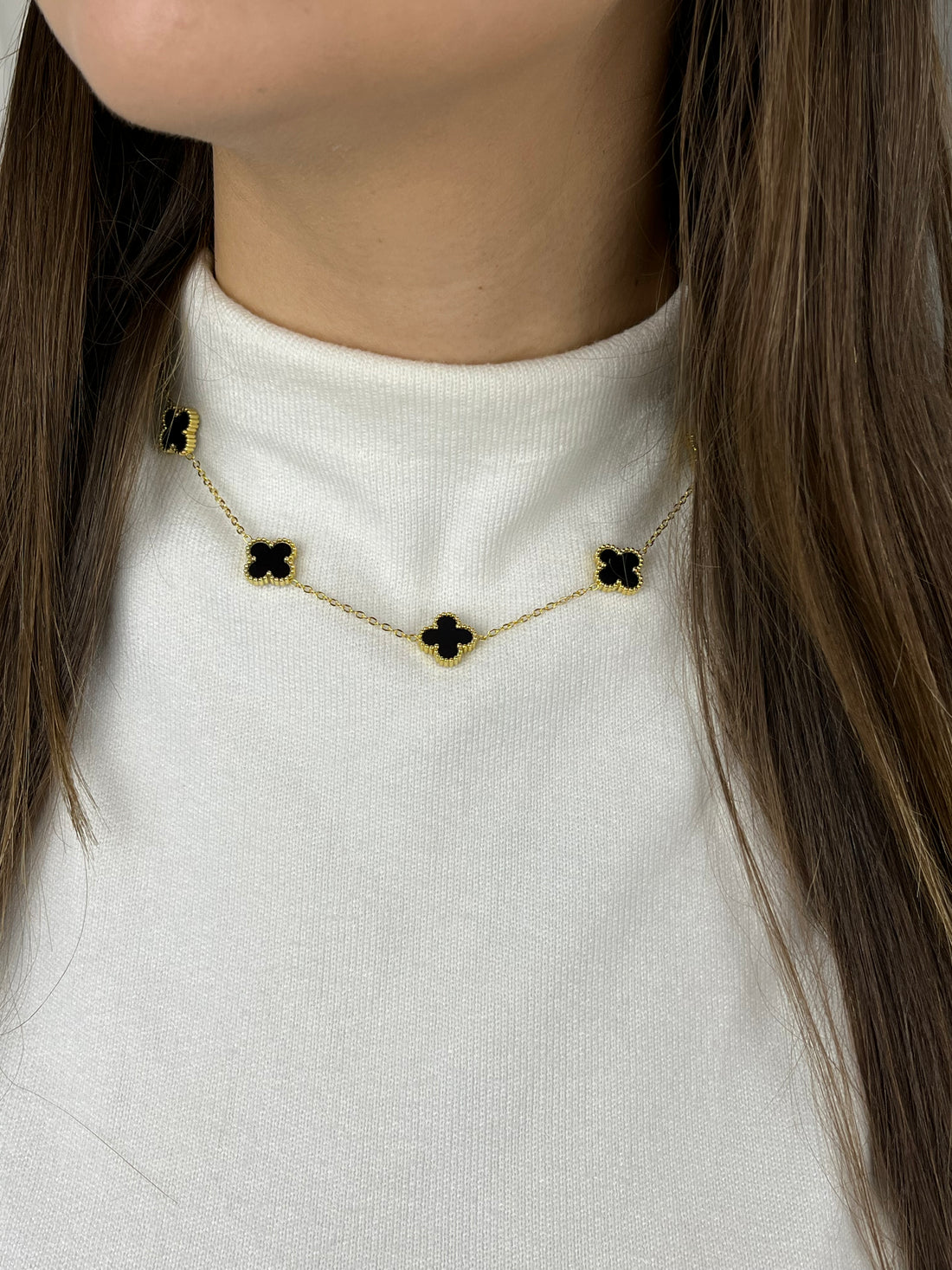 Colar Trevos Lina Banhado em Ouro 18K