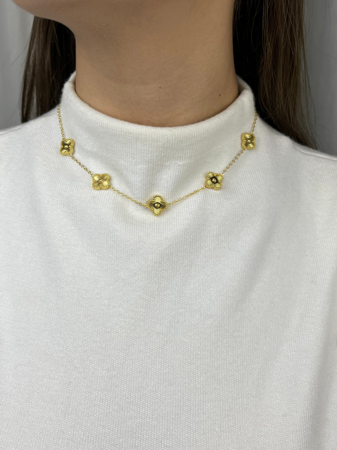 Colar Trevos Nina Banhado em Ouro 18K