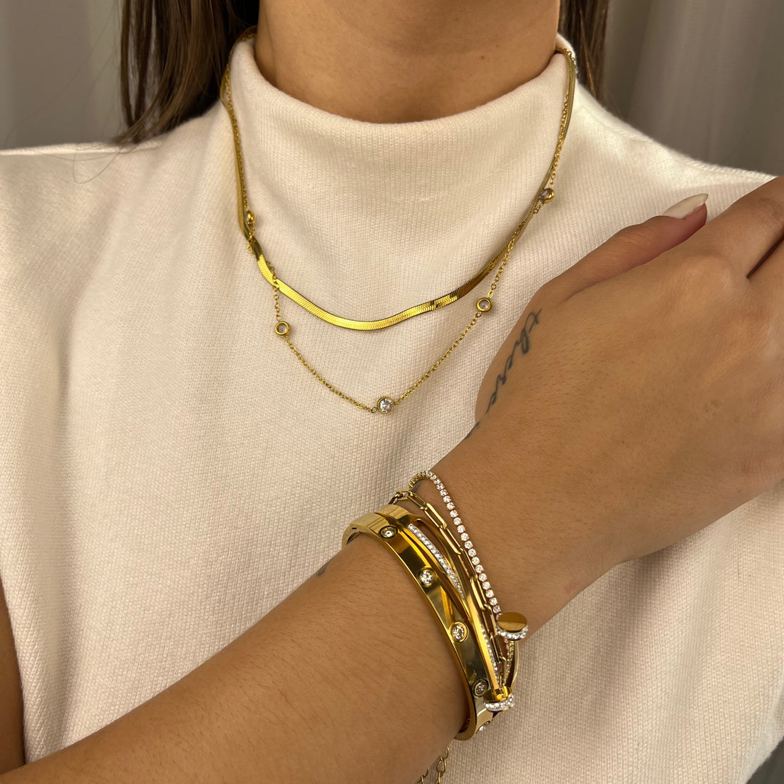 Bracelete Prego Zircônias Toledo Aço Inoxidável