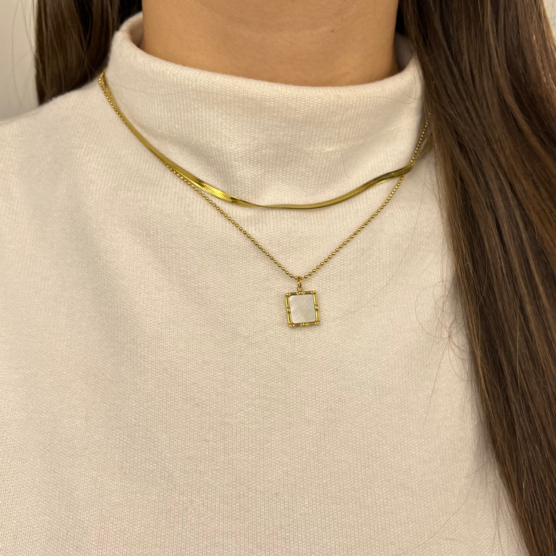 Colar Duplo Serena Banhado em Ouro 18K