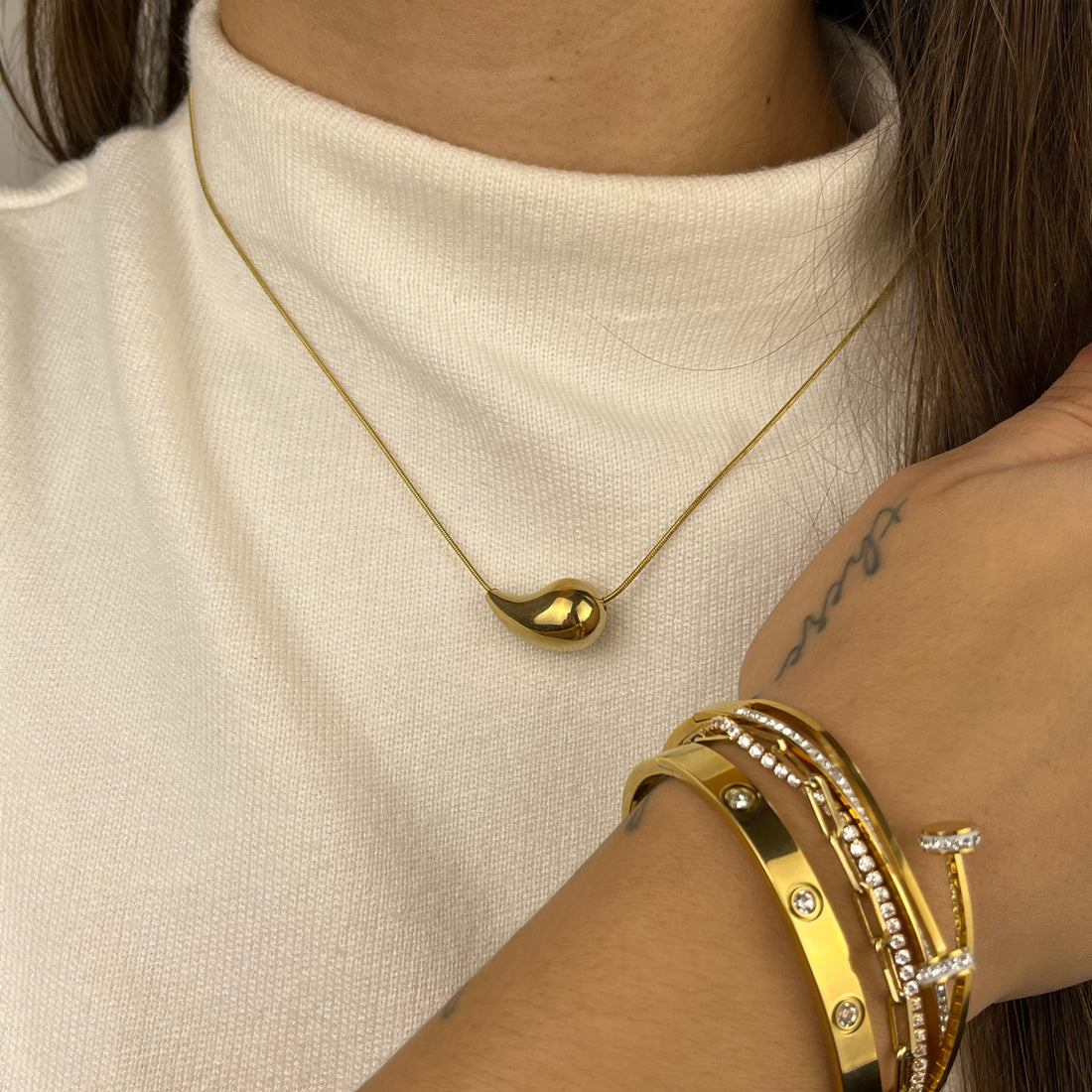 Colar Gota Mirelle Banhado em Ouro 18K
