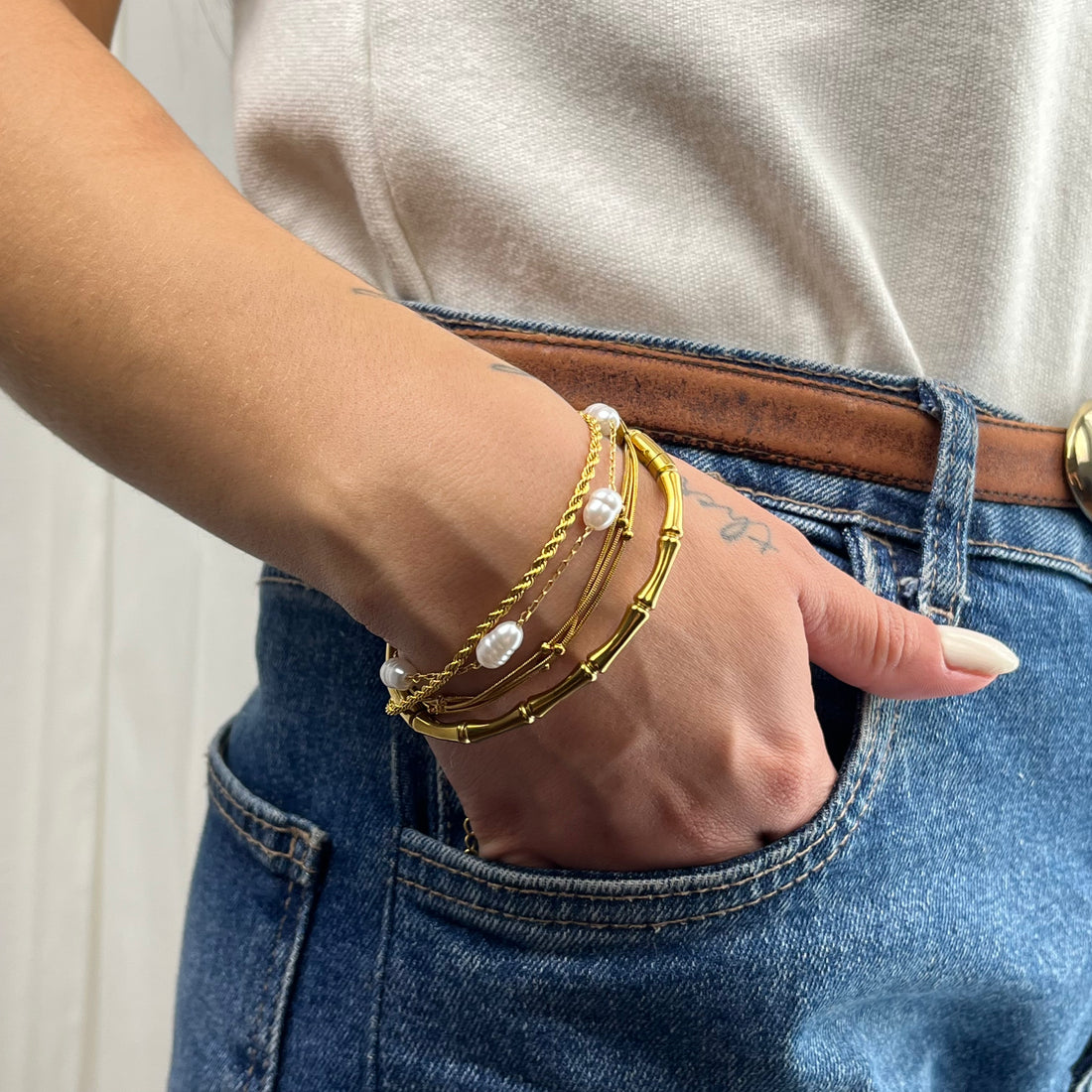 Pulseira Cordão Baiano Creta Aço Inoxidável