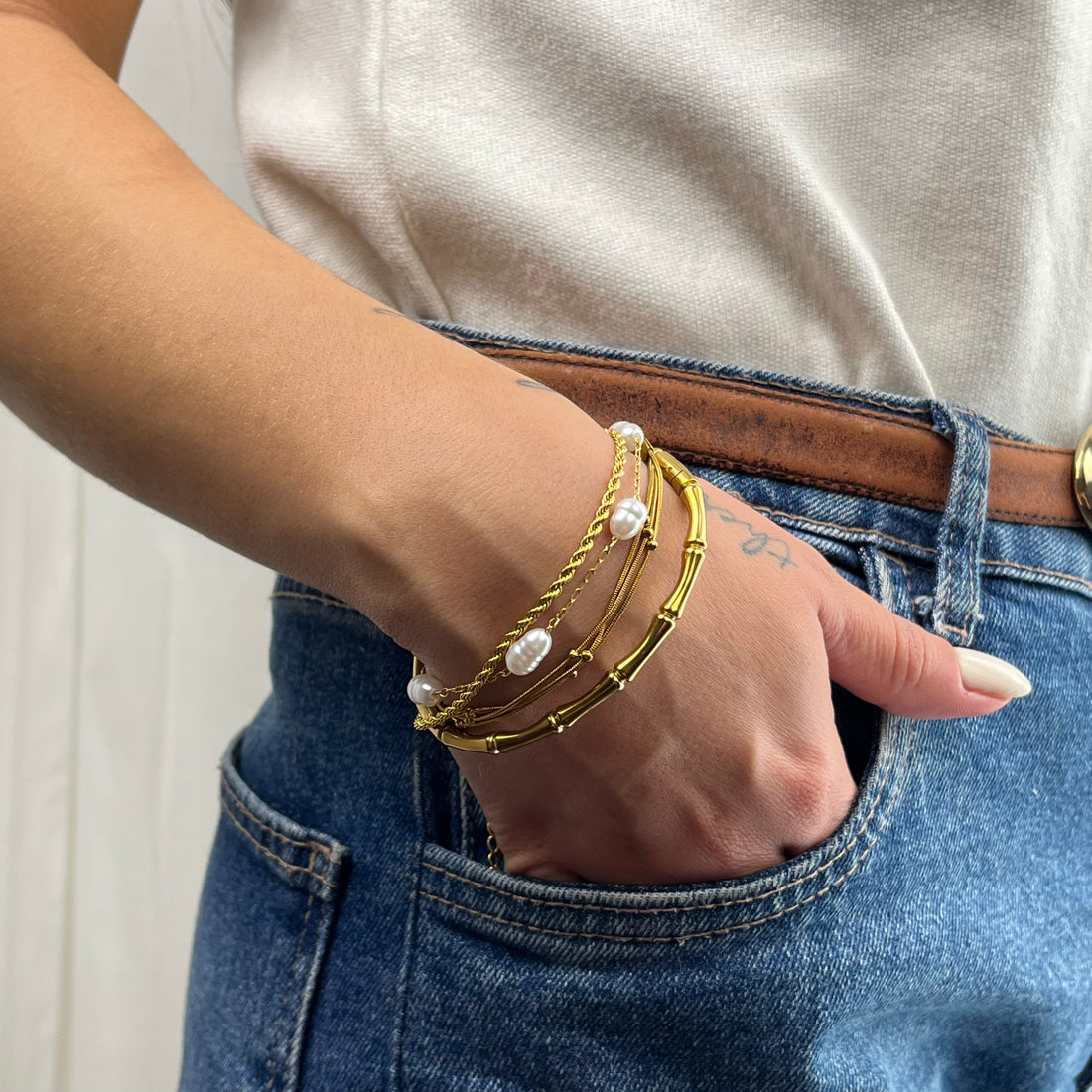 Bracelete Palma Banhado em Ouro 18K