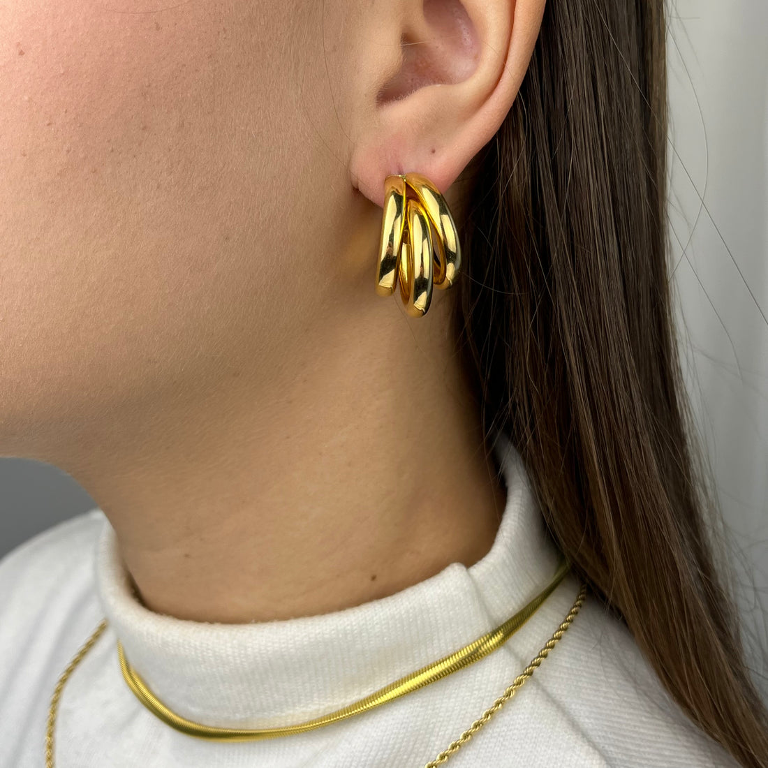 Brinco Argola Monique Banhado em Ouro 18K