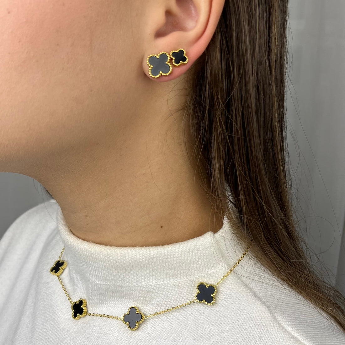Colar Trevos Lina Banhado em Ouro 18K
