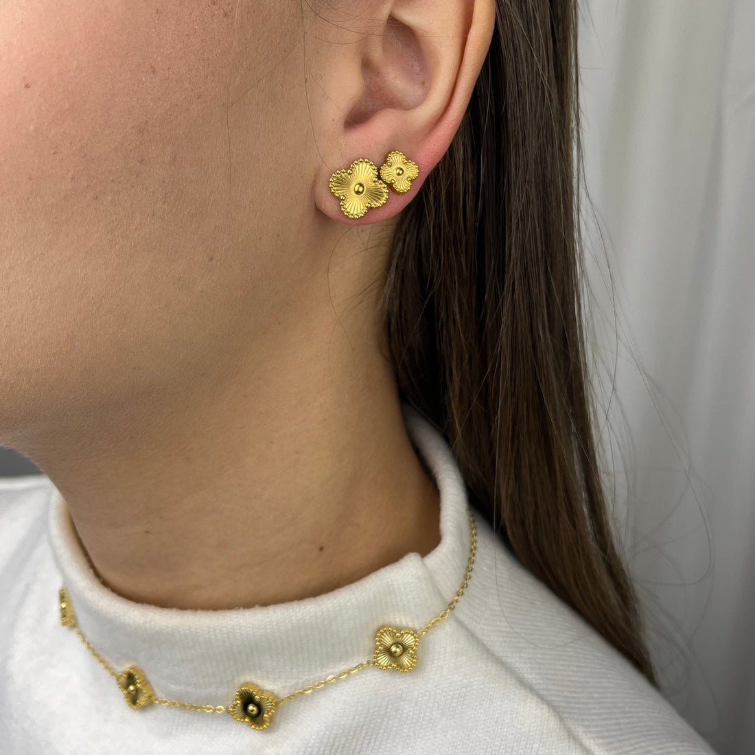 Colar Trevos Nina Banhado em Ouro 18K