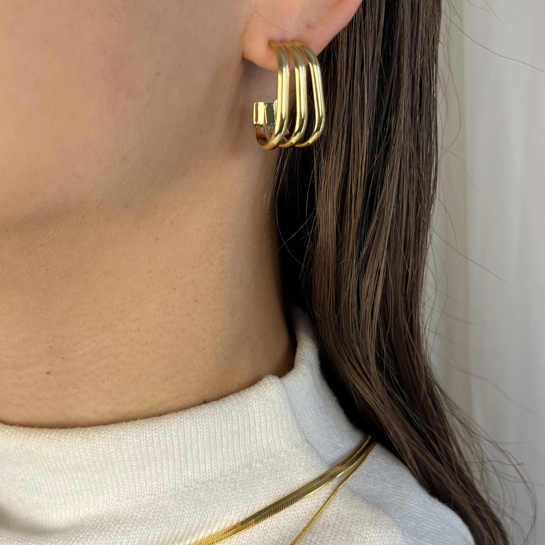Brinco Argola Ana Banhado em Ouro 18K