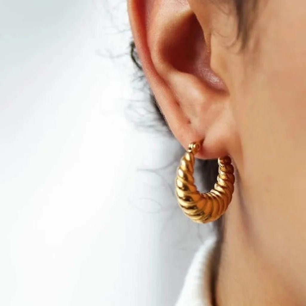 Brinco Argola Ameline Banhado em Ouro 18K