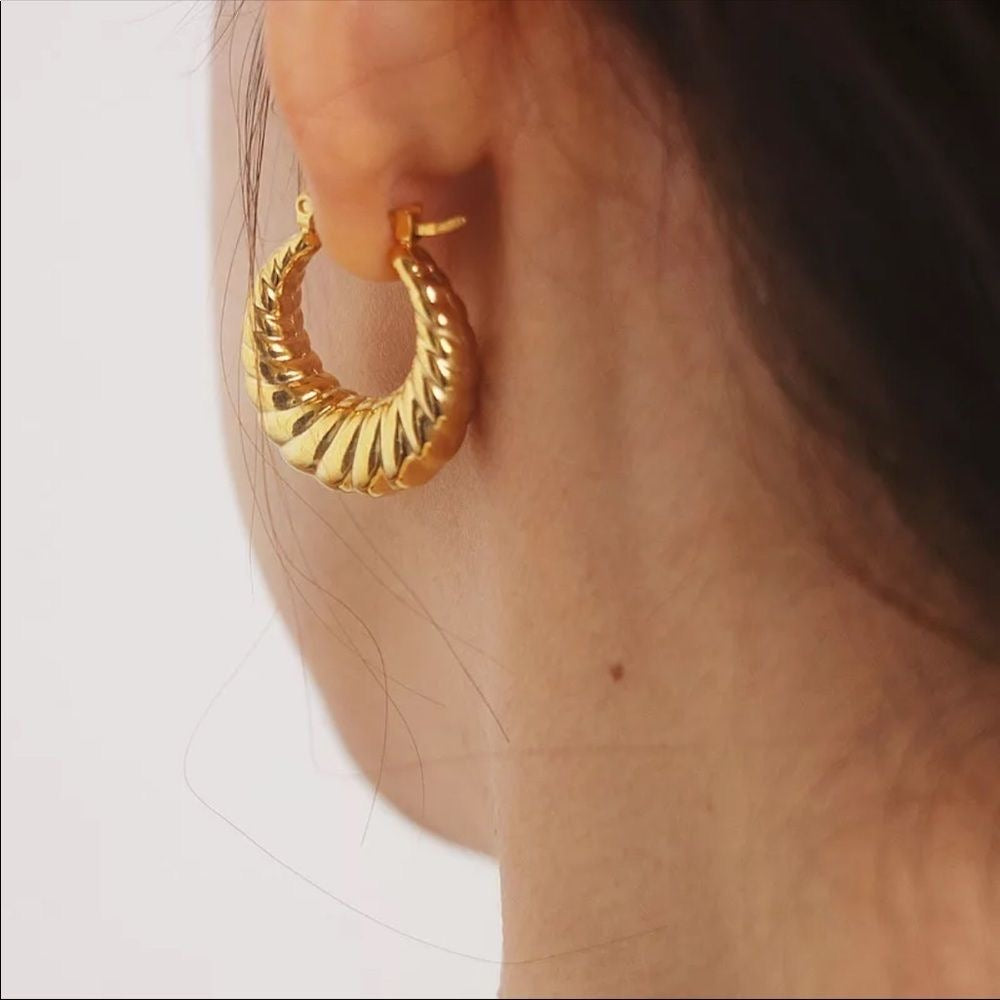 Brinco Argola Ameline Banhado em Ouro 18K