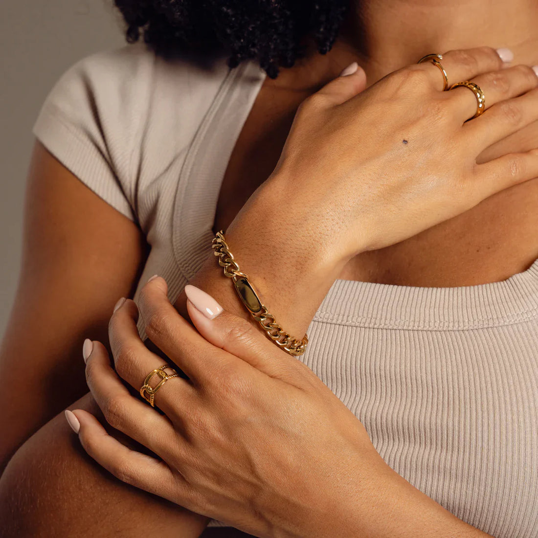 Pulseira Corrente Clarena Banhado em Ouro 18K
