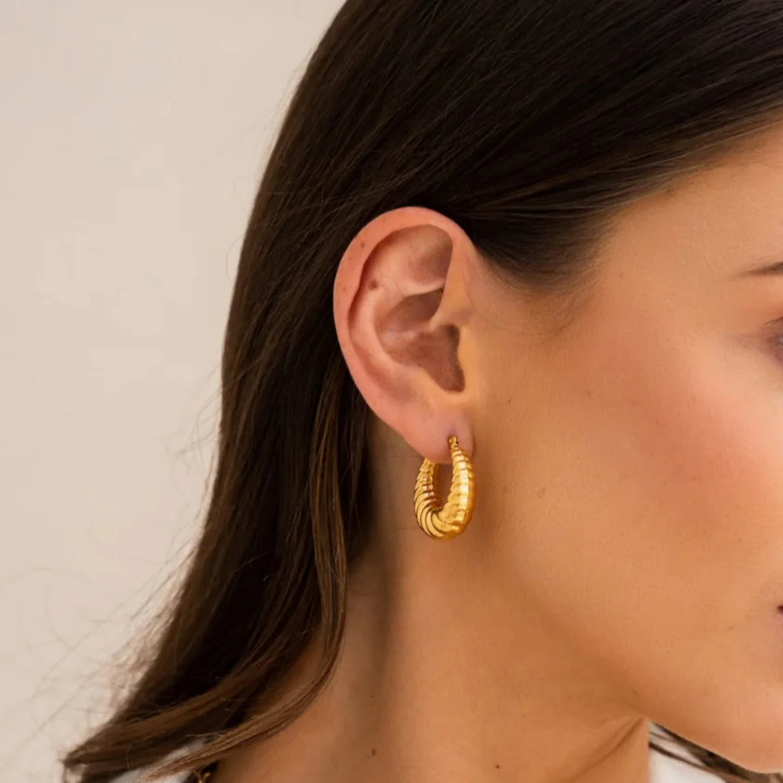 Brinco Argola Ameline Banhado em Ouro 18K