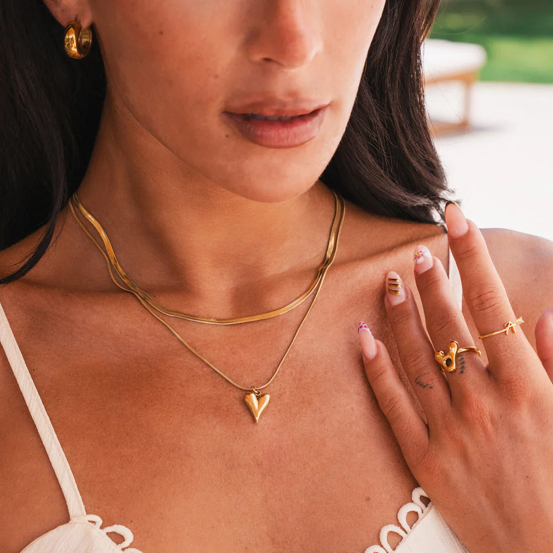 Colar Coração Aimée Banhado em Ouro 18K