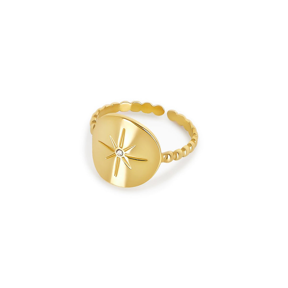 Anel Ajustável Estrela Sirena Banhado em Ouro 18K