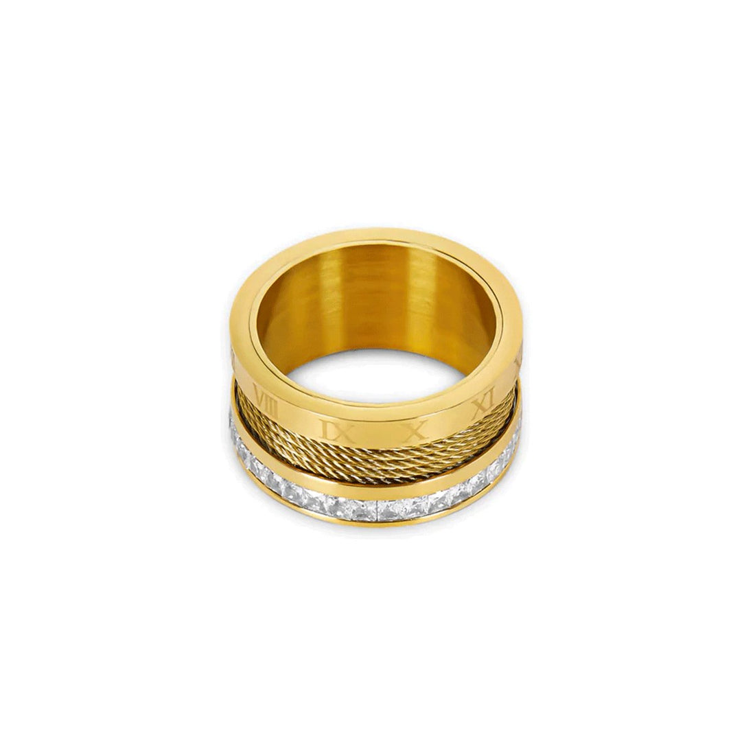 Anel Cristal Sariel Banhado em Ouro 18K