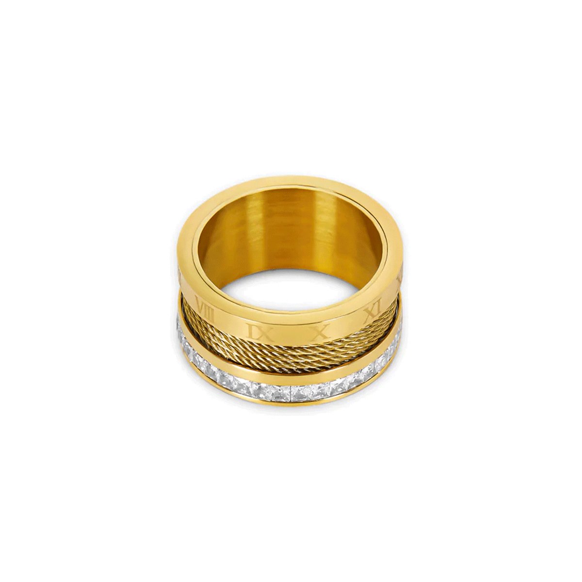 Anel Cristal Sariel Banhado em Ouro 18K