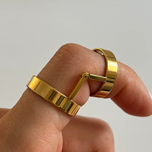Anel Articulado Lexa Banhado em Ouro 18K
