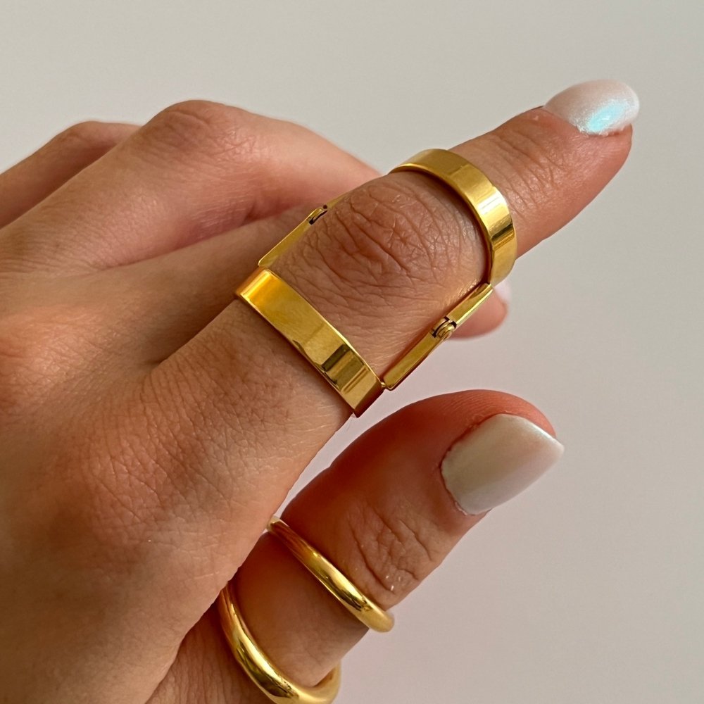 Anel Articulado Lexa Banhado em Ouro 18K