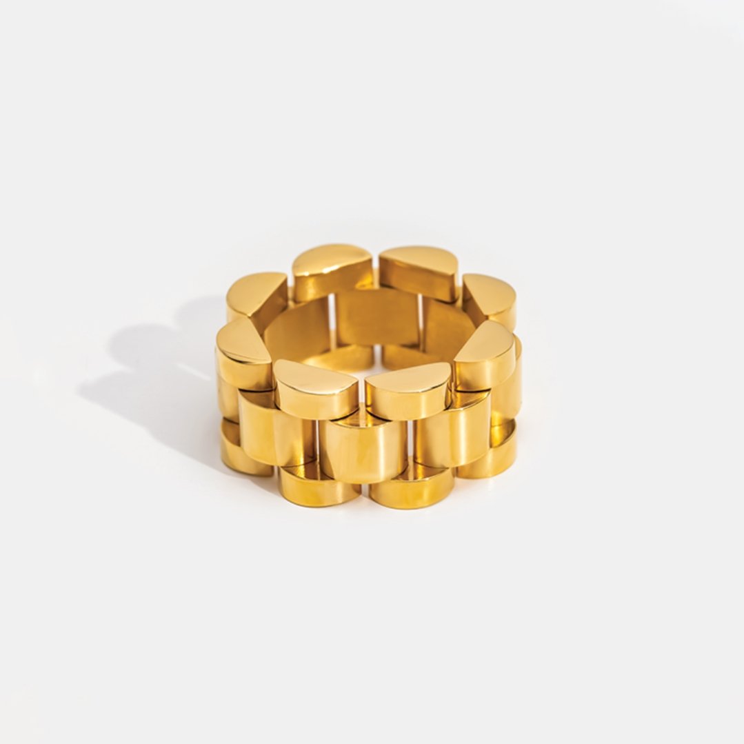 Anel Elos Camille Banhado em Ouro 18K