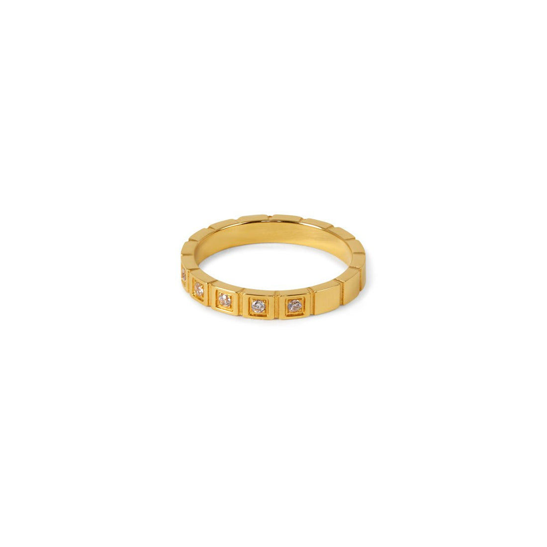 Anel Petra Banhado em Ouro 18K
