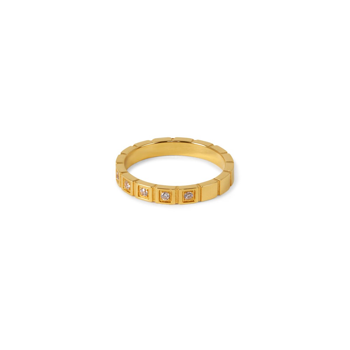 Anel Petra Banhado em Ouro 18K