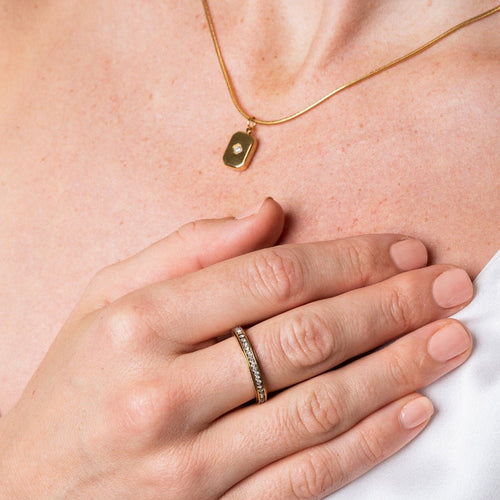 Anel Brilhante Ale Banhado em Ouro 18K