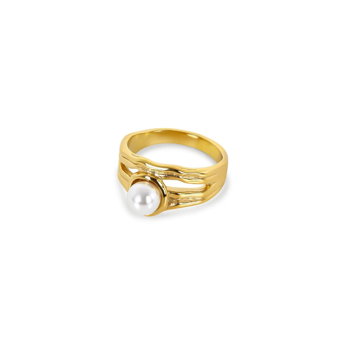 Anel Solitário Vianne Banhado em Ouro 18K