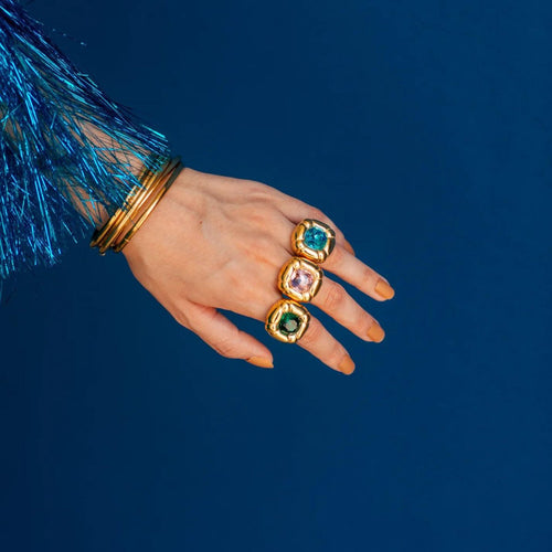 Anel Cocktail Life Banhado em Ouro 18K