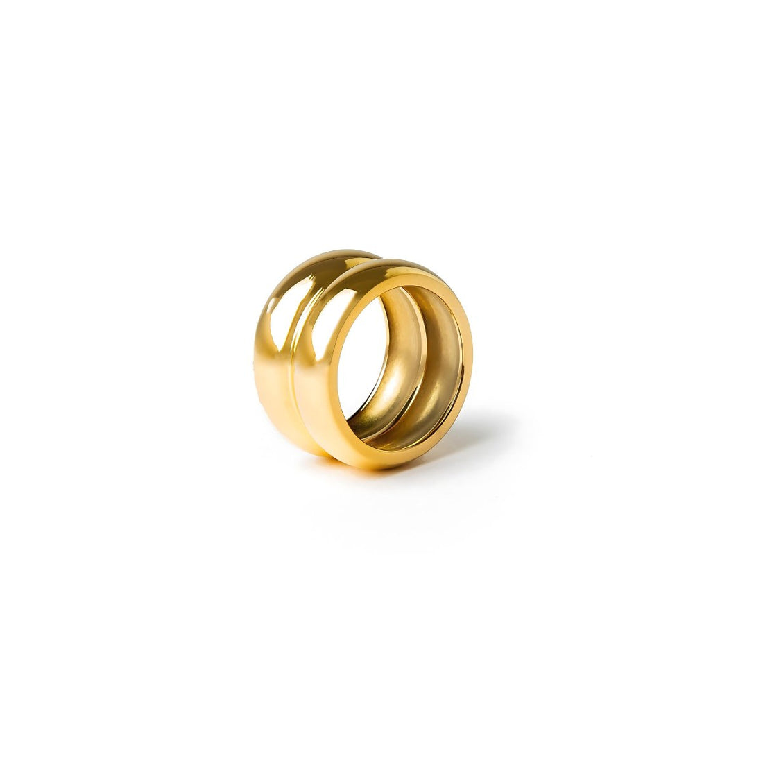 Anel Chunky Duplo Darella Banhado em Ouro 18K