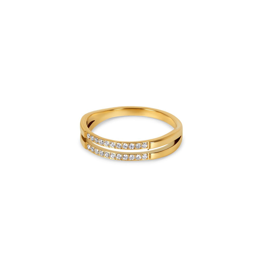 Anel Duplo Elani Banhado em Ouro 18K