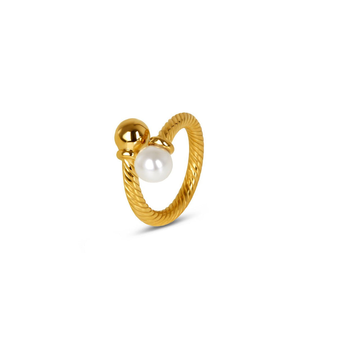 Anel Pérola Yllena Banhado em Ouro 18K