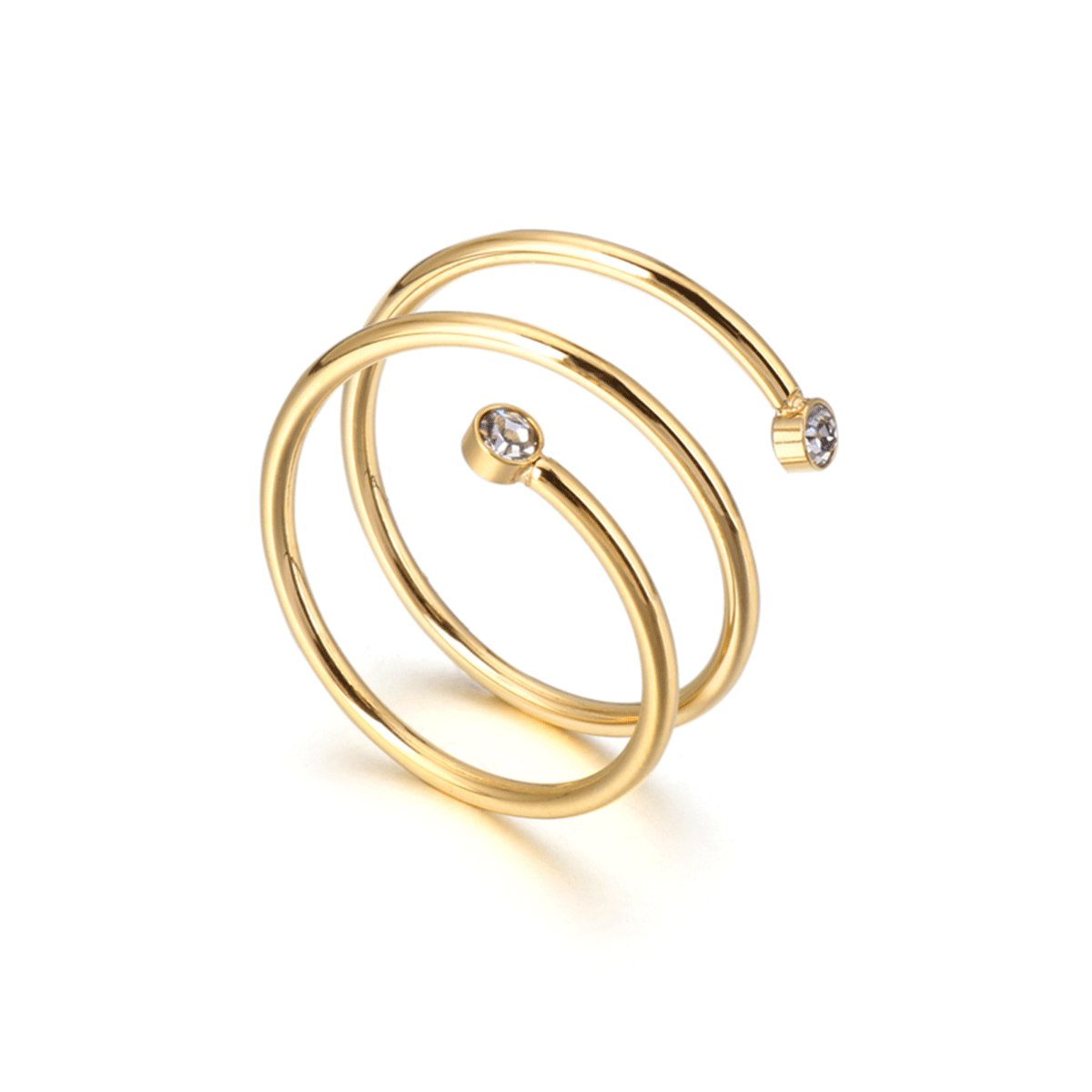 Anel Espiral Clarisse Banhado em Ouro 18K