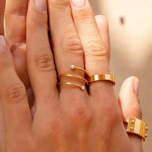 Anel Espiral Clarisse Banhado em Ouro 18K