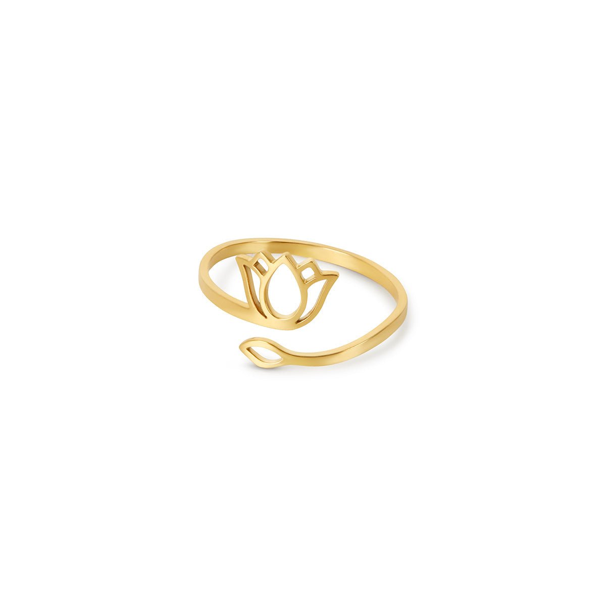 Anel Lótus Hana Banhado em Ouro 18K
