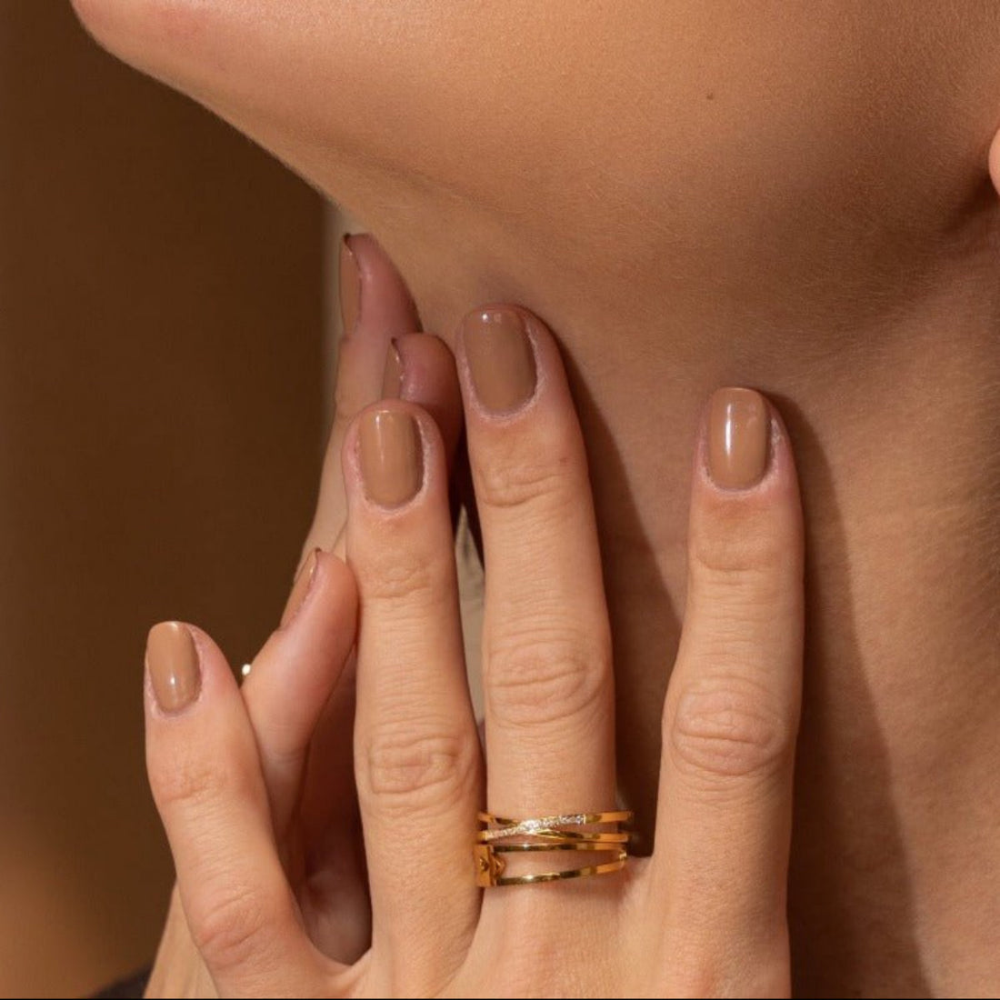 Anel Duplo Alina Banhado em Ouro 18K
