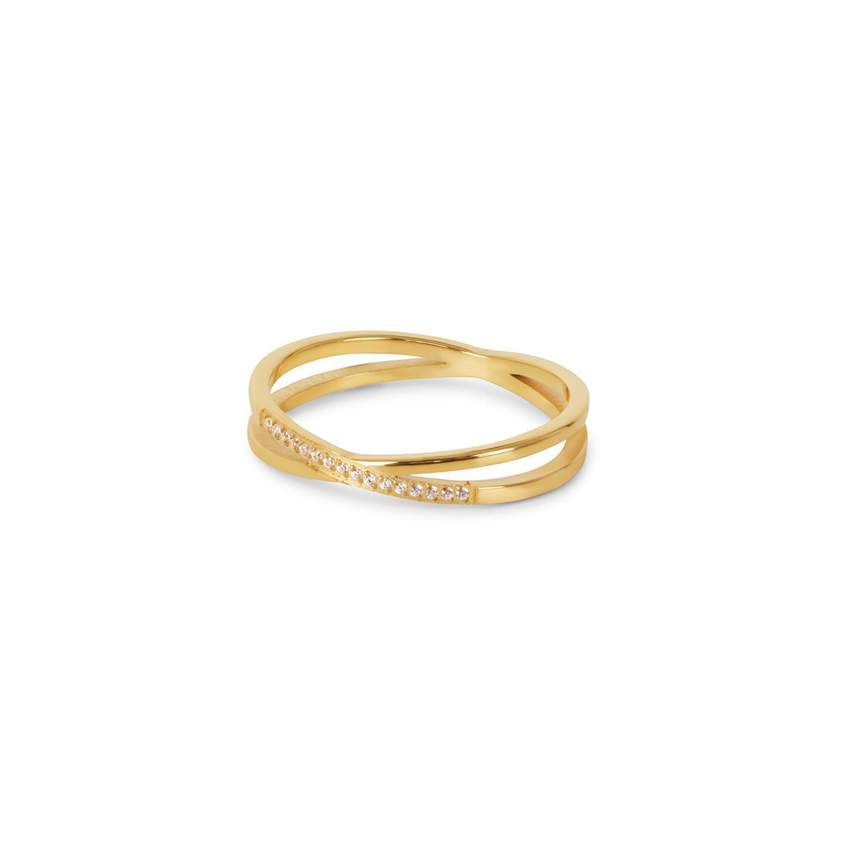 Anel Duplo Alina Banhado em Ouro 18K