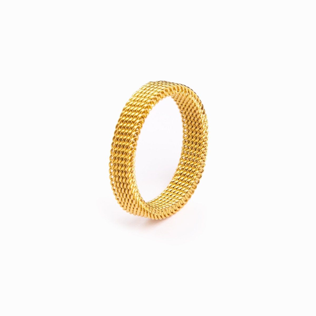 Anel Malha Verelis Banhado em Ouro 18K