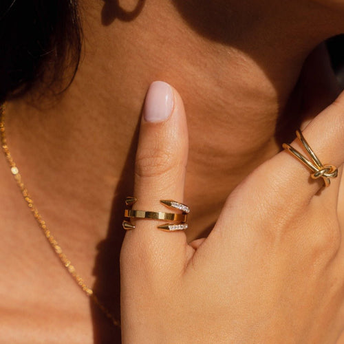 Anel Brienne Banhado em Ouro 18K
