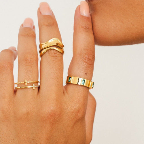 Anel Elissea Banhado em Ouro 18K