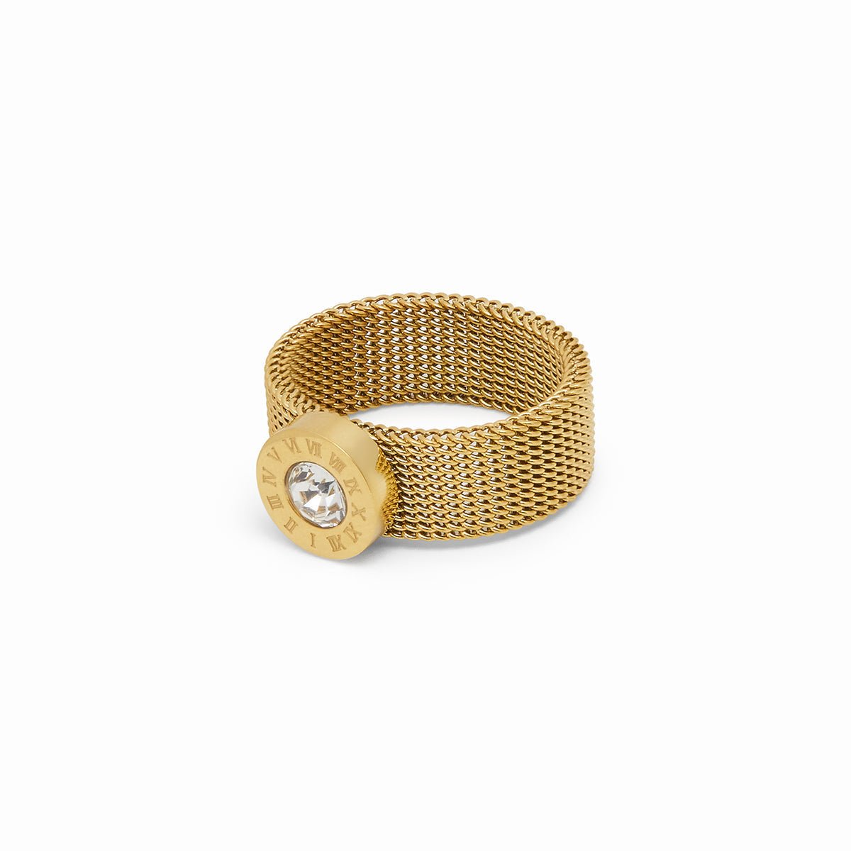 Anel Malha Aline Banhado em Ouro 18K