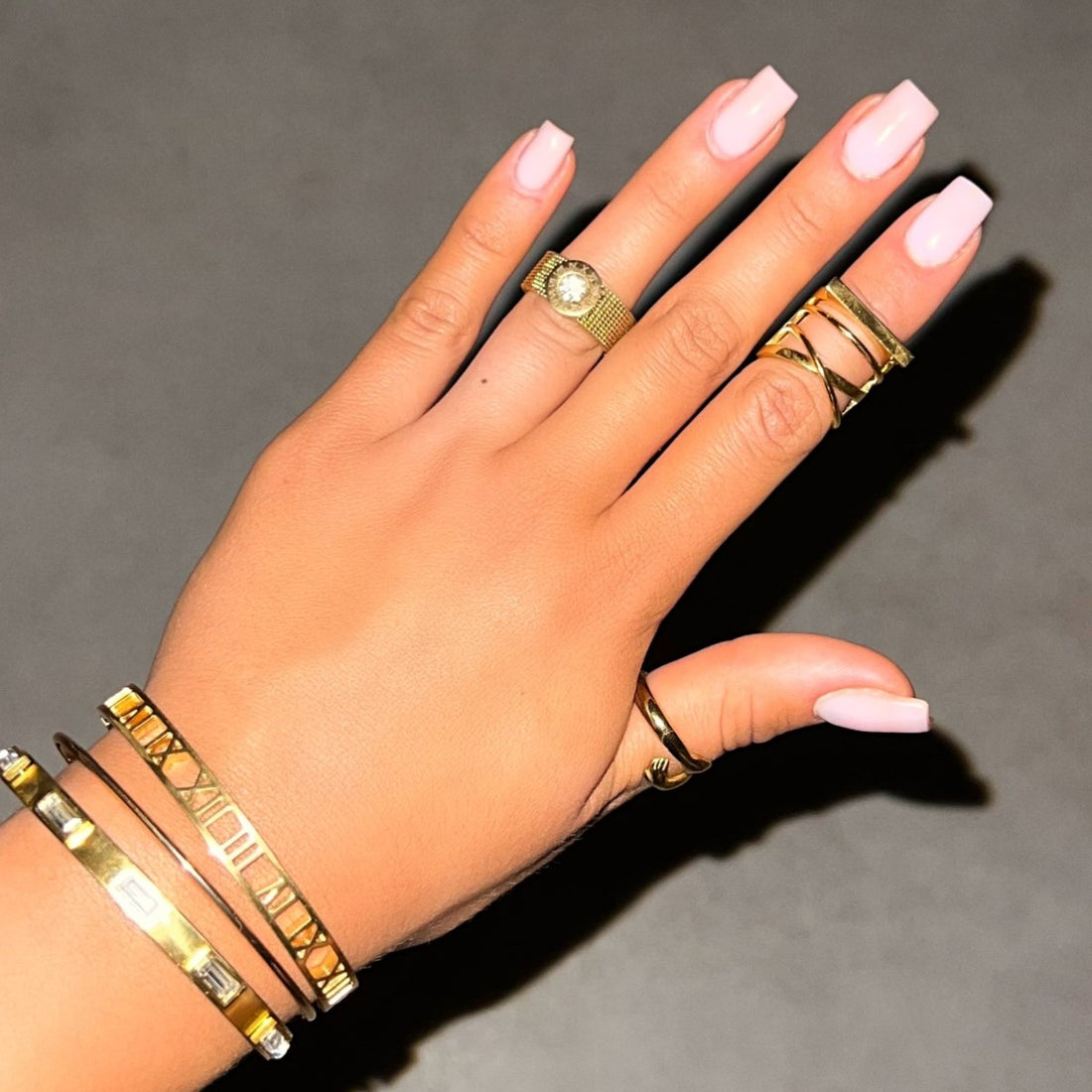 Anel Malha Aline Banhado em Ouro 18K