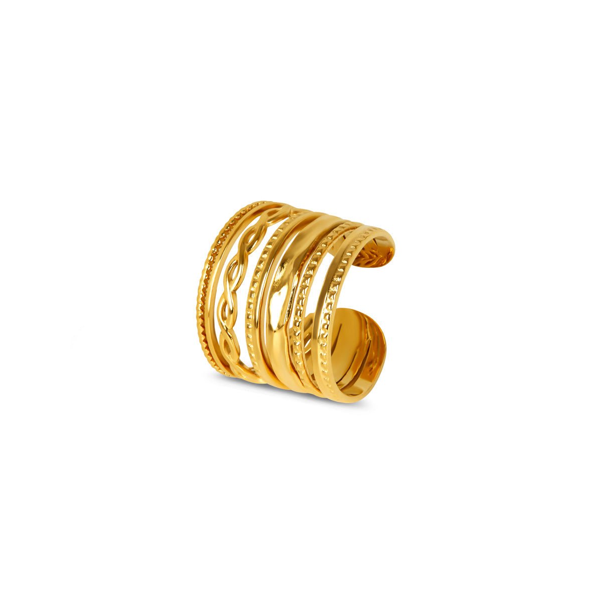 Anel Ajustável Tylia Banhado em Ouro 18K